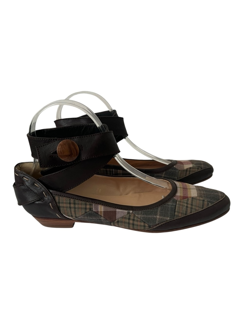 Te Casan By Niki Robinson Quilted Plaid Patchwork Ballet Flat Shoes Size 38